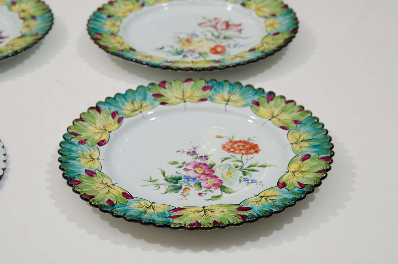 Vintage Set of Twelve Hand-Painted Tiffany & Co. Plates by Camille Le Tallec 1