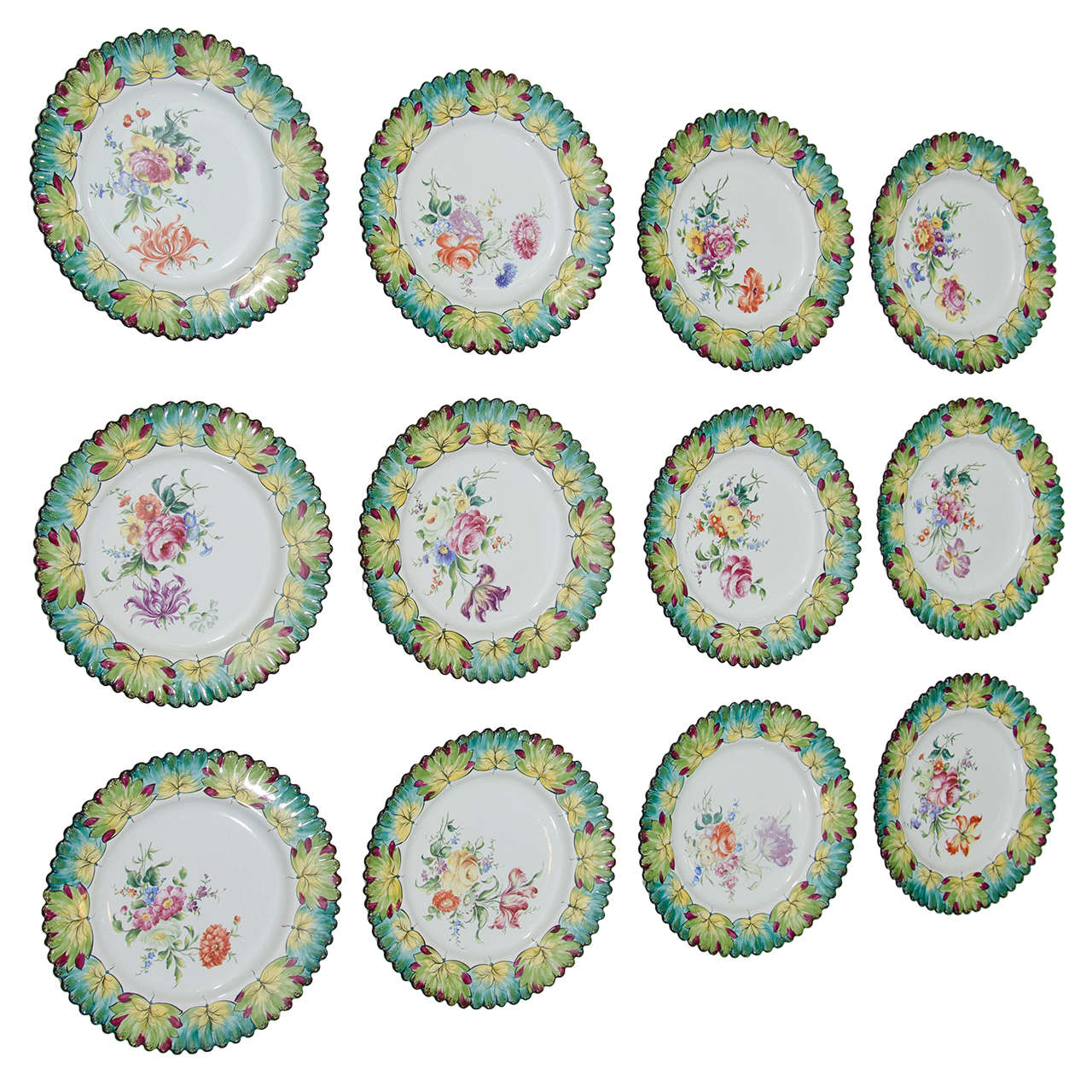 Vintage Set of Twelve Hand-Painted Tiffany & Co. Plates by Camille Le Tallec