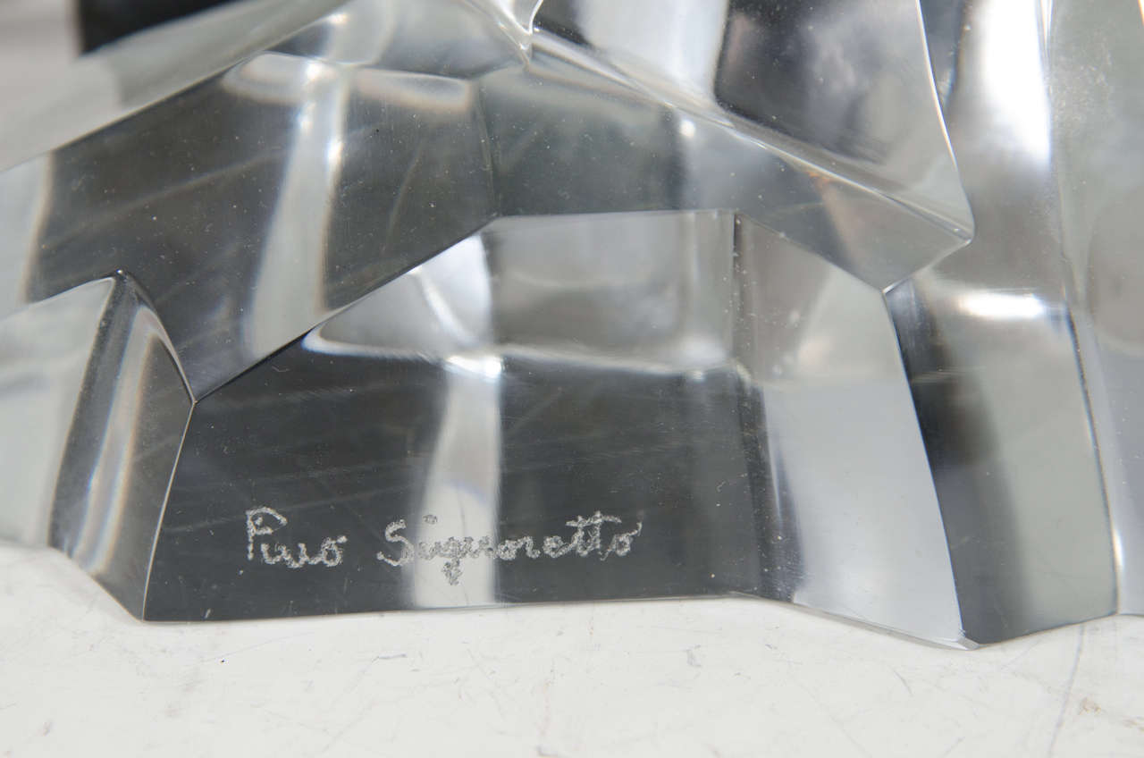 Mid-Century Italian Glass Shark Signed Pino Signoretto 1