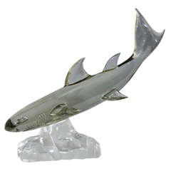 Mid-Century Italian Glass Shark Signed Pino Signoretto