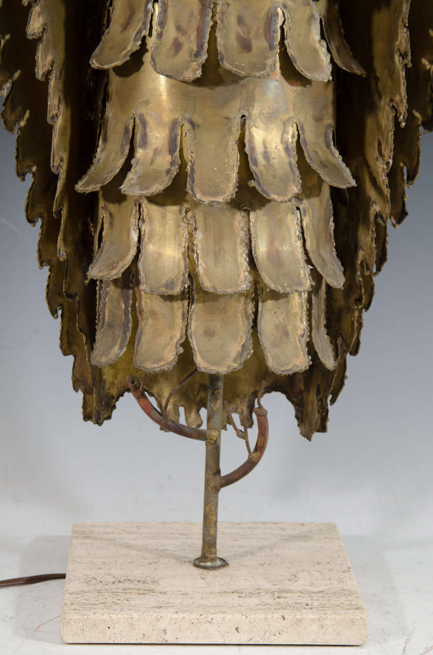 American Abstract Brutalist Owl Table Lamp by Curtis Jere For Sale