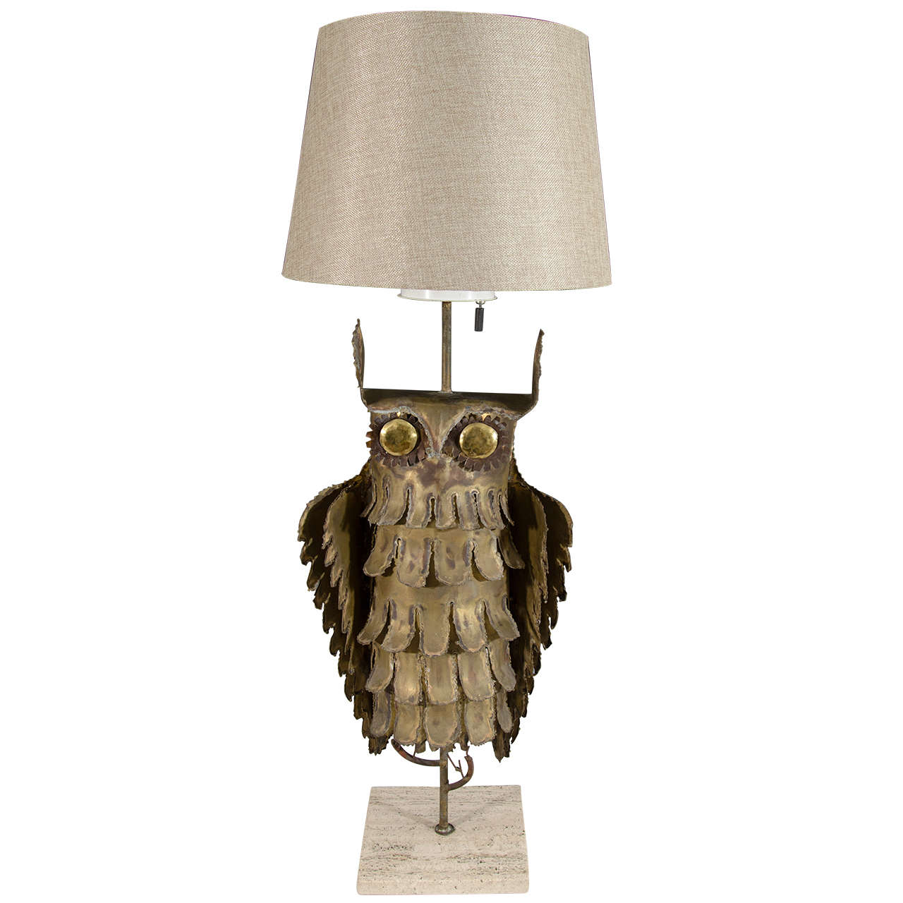 Abstract Brutalist Owl Table Lamp by Curtis Jere For Sale