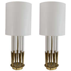 Midcentury Pair of Candle Table Lamps by Stiffel