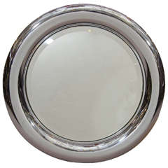 Mid-Century Italian Chrome Framed Wall Mirror by Regianni