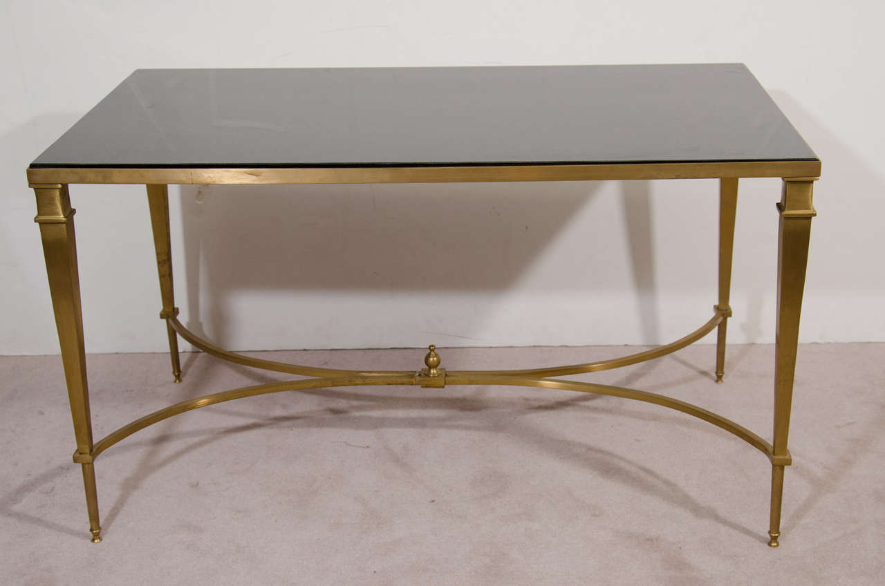 Mid-Century Bronze and Granite Top Coffee or Cocktail Table