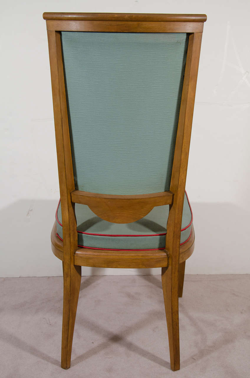Wood Art Deco Set of Four Dining Chairs in the Style of Andre Arbus