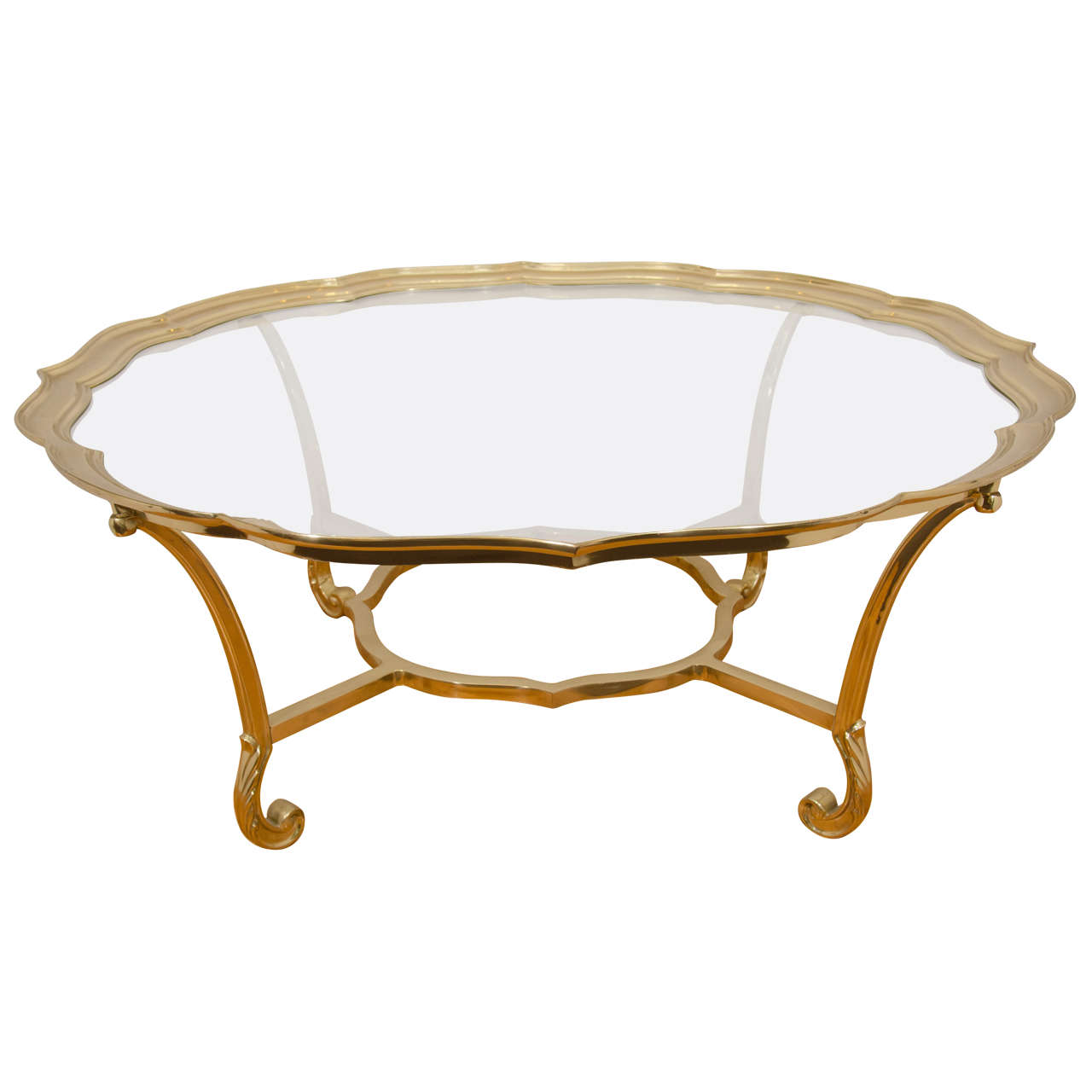 Mid-Century Italian Brass and Glass Cocktail Table