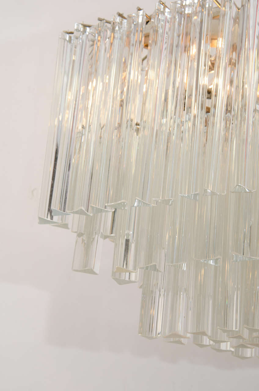 Midcentury Italian Venini Diamond-Shaped Chandelier In Good Condition In New York, NY
