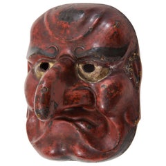 Edo Period Japanese Comic Demon Buaku Kyogen Mask