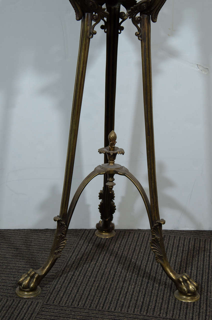 19th Century Antique Grand Tour Apollo Belvedere Signed Marble Bust on Bronze Tripod Base