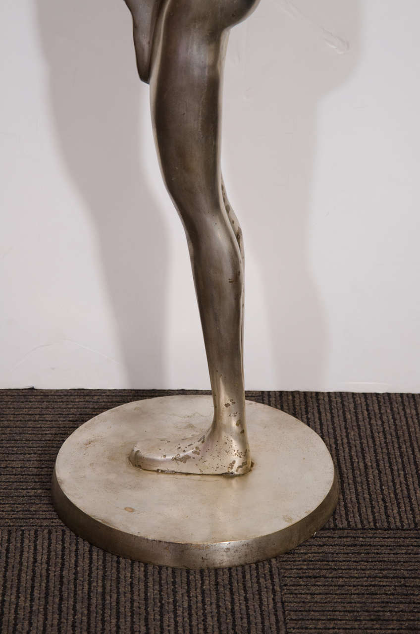 Mid-Century Modern Mid-Century Silver Over Bronze Sculpture in the Style of Ernest Trova