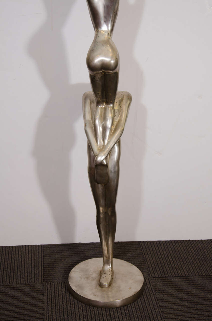 Mid-Century Silver Over Bronze Sculpture in the Style of Ernest Trova 2