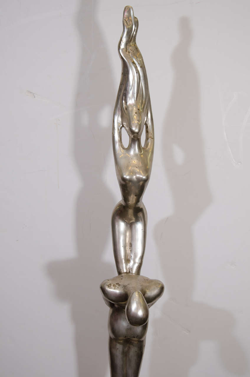 Mid-Century Silver Over Bronze Sculpture in the Style of Ernest Trova 3