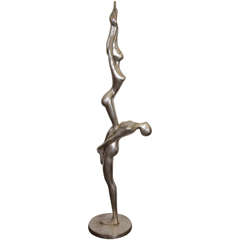 Mid-Century Silver Over Bronze Sculpture in the Style of Ernest Trova