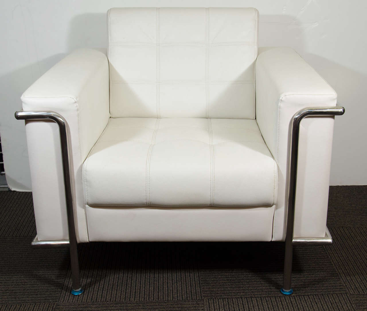 A Midcentury Pair of Club Chairs in the Style of Le Corbusier