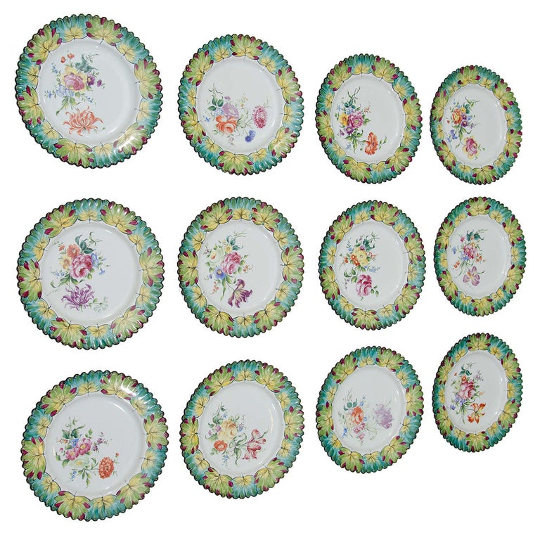 Vintage Set of Twelve HandPainted Tiffany and Co. Plates by Camille Le