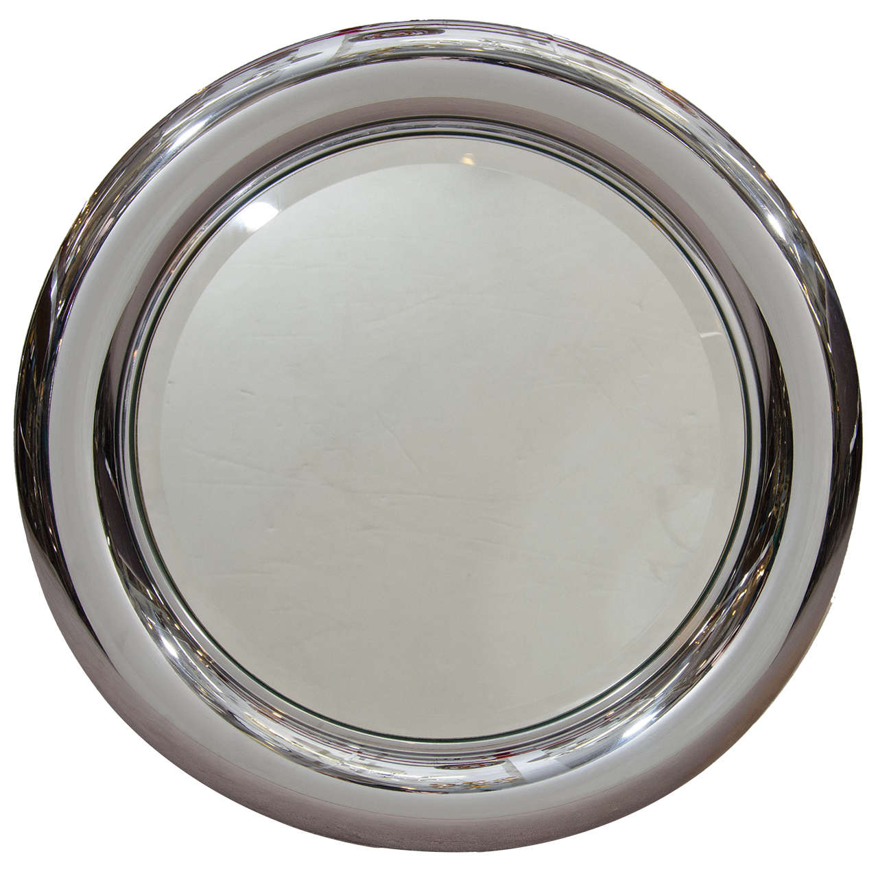 MidCentury Italian Chrome Framed Wall Mirror by Regianni at 1stDibs