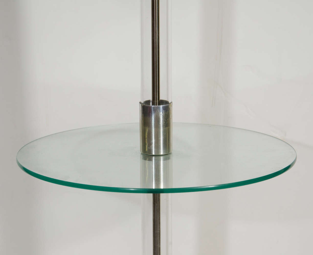 Midcentury Lucite and Chrome Floor Lamp Table at 1stdibs