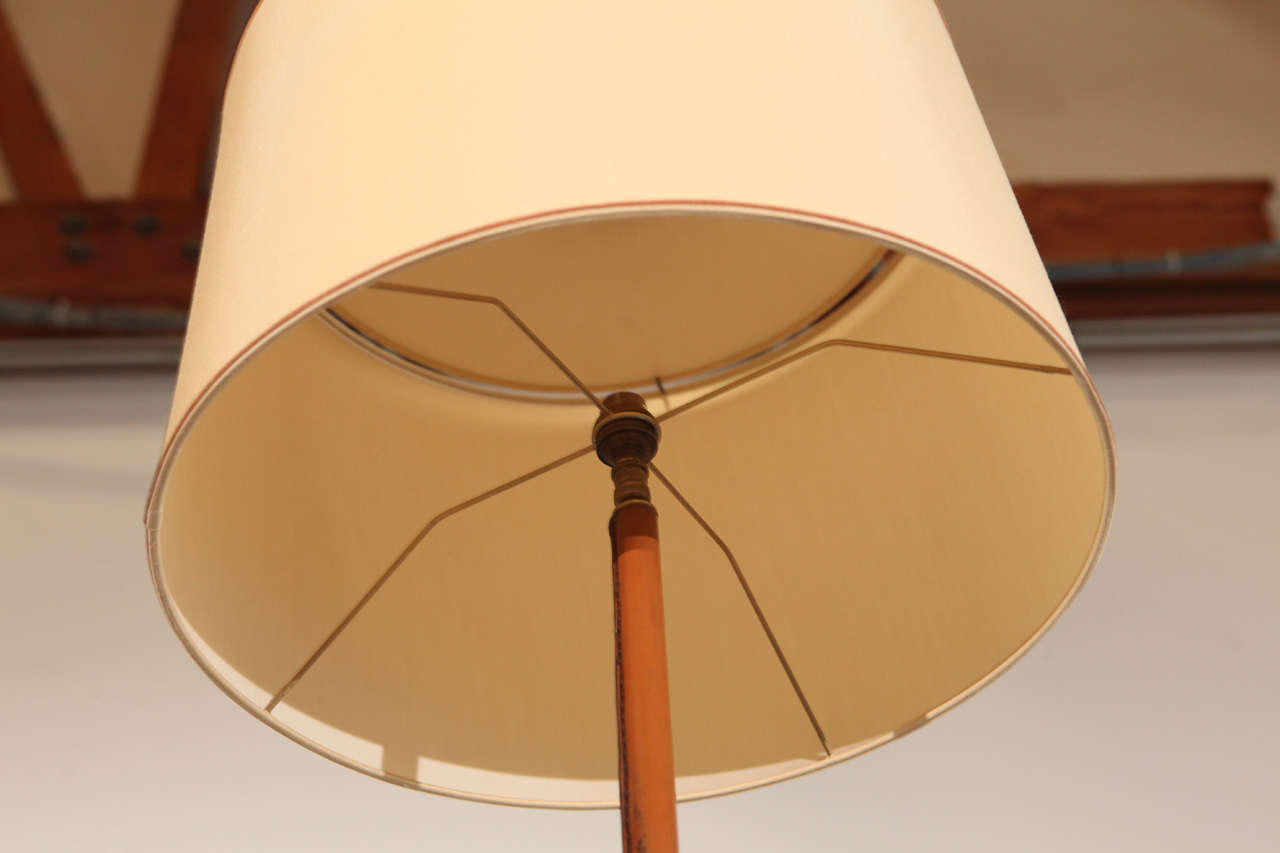 Jacques Adnet Leather Bound Floor Lamp For Sale 4