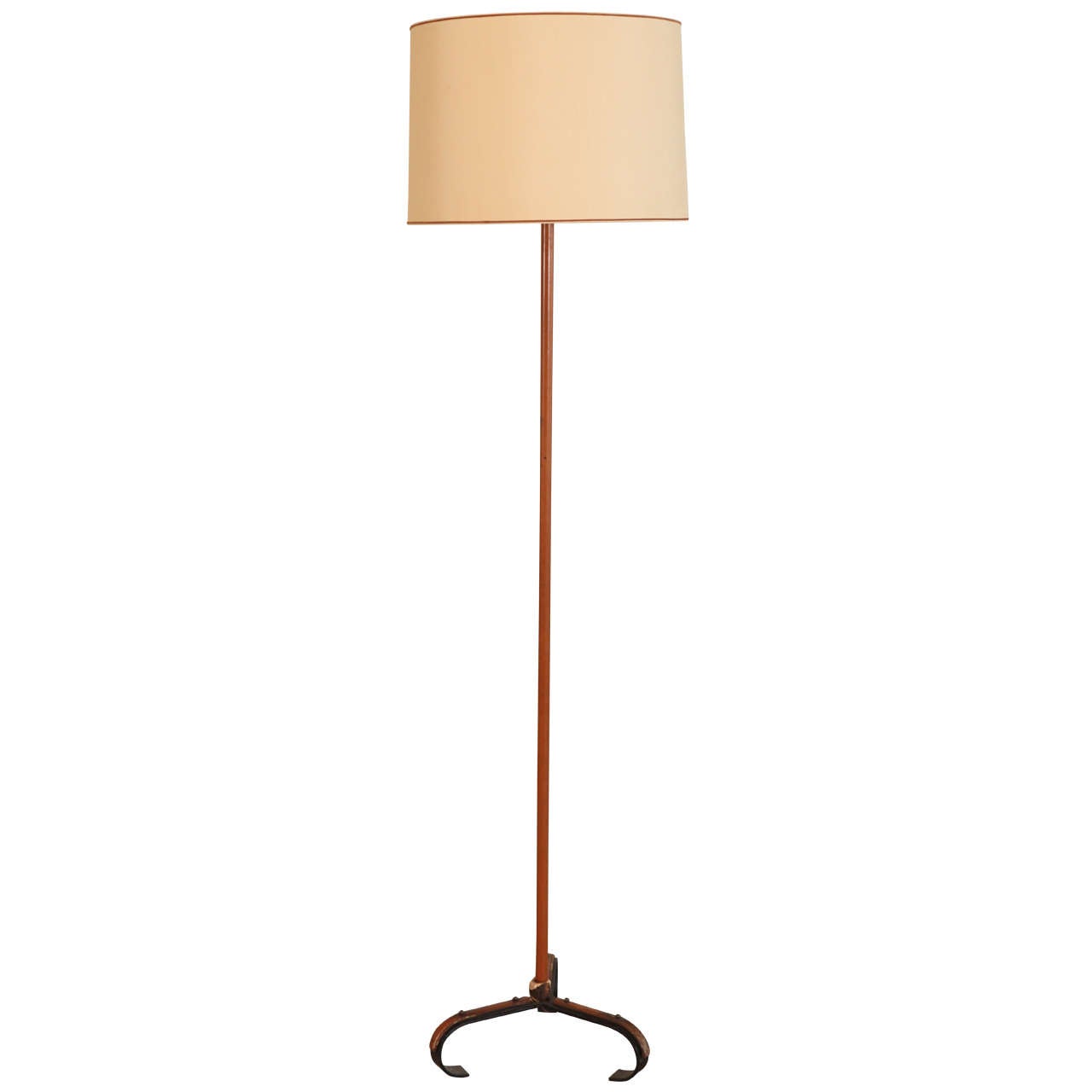 Jacques Adnet Leather Bound Floor Lamp