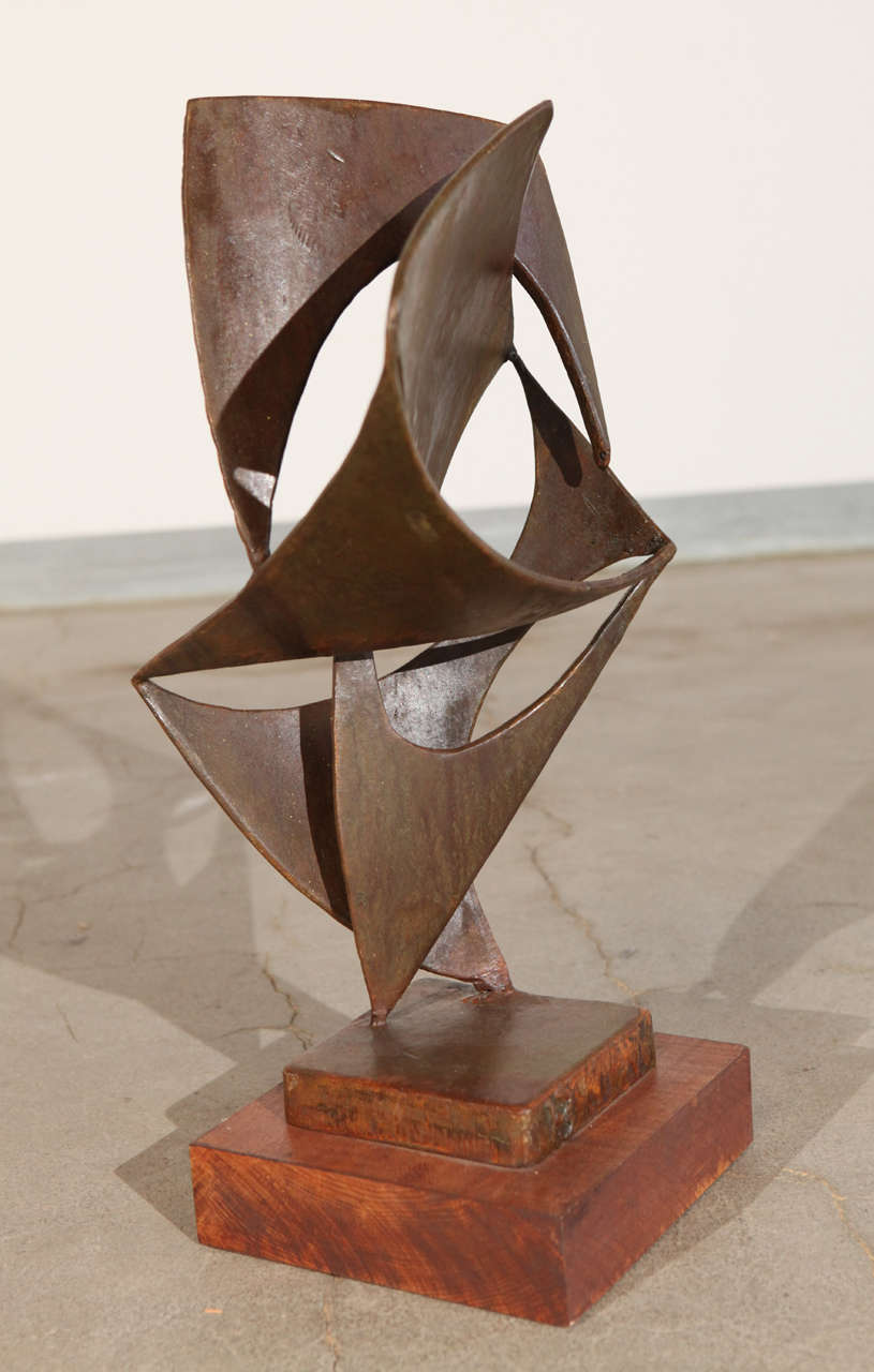 Bronze abstract sculpture, signed 'B.'