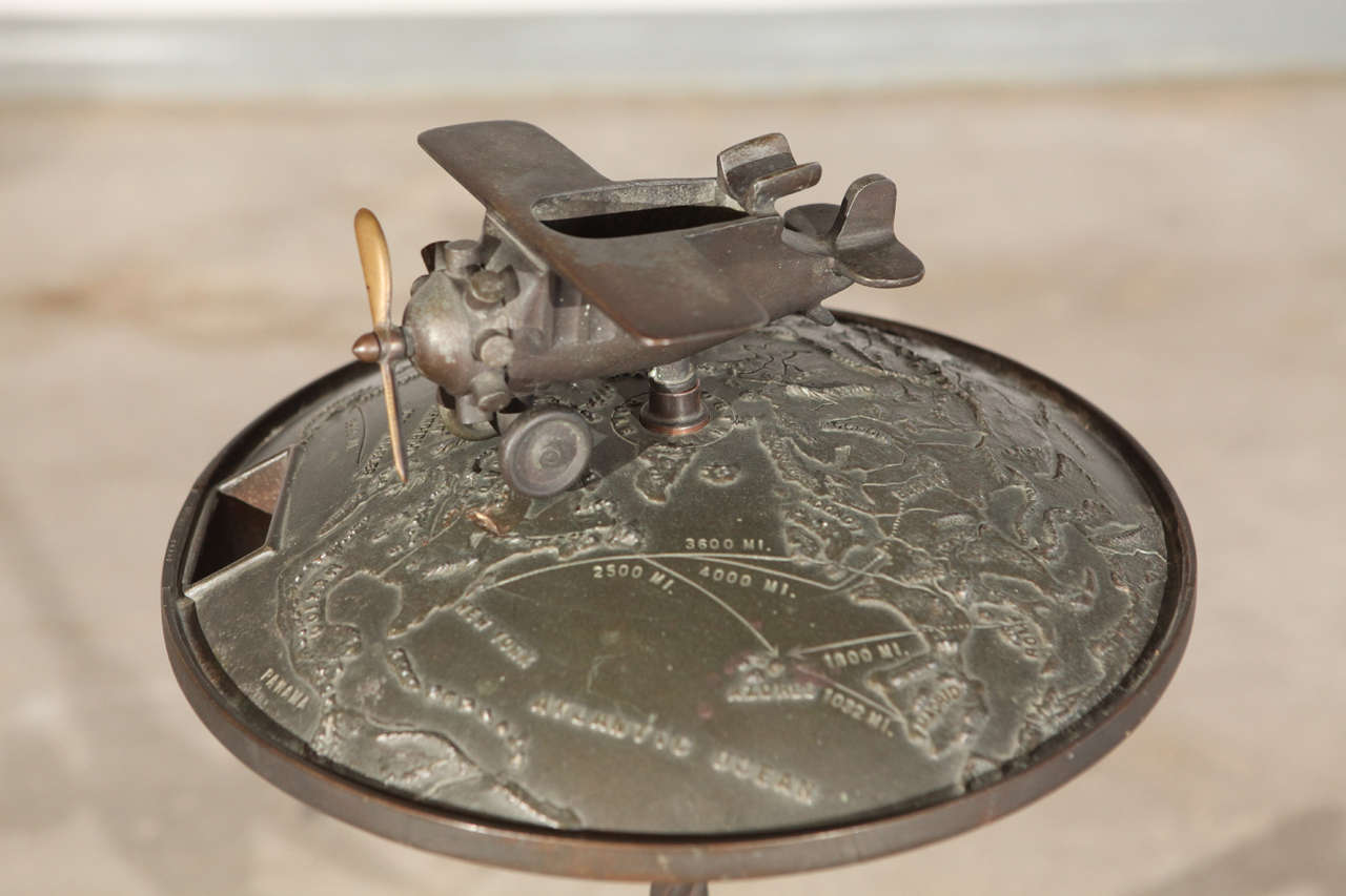 Unknown Cast Metal Aeronautical Smoking Stand For Sale