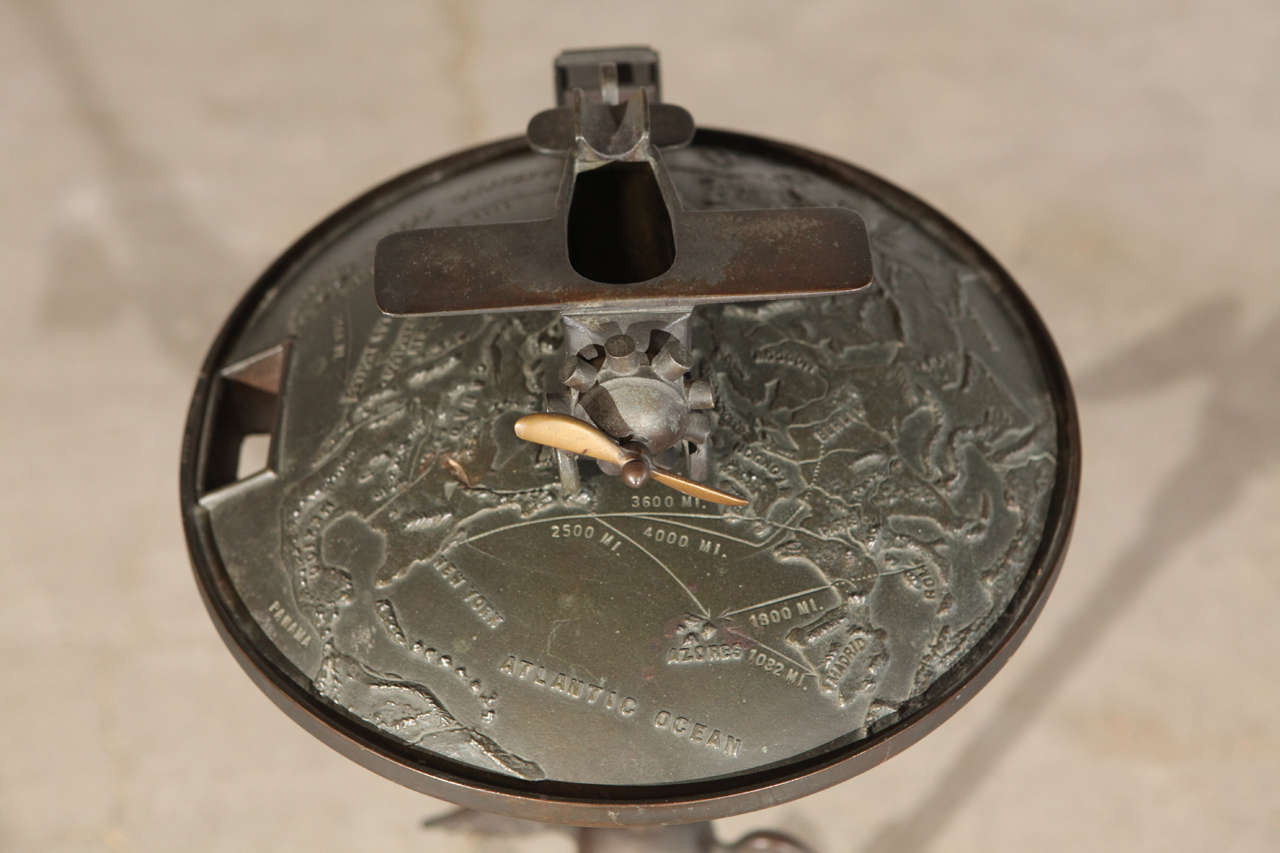 Cast Metal Aeronautical Smoking Stand In Good Condition For Sale In Los Angeles, CA