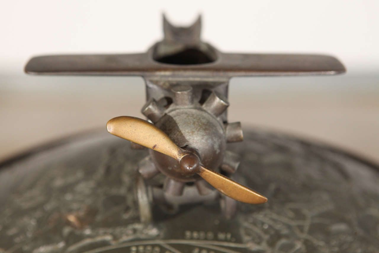 Mid-20th Century Cast Metal Aeronautical Smoking Stand For Sale