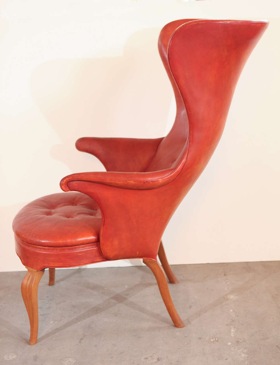 Leather Frits Henningsen High Back Easy Chair, 1939