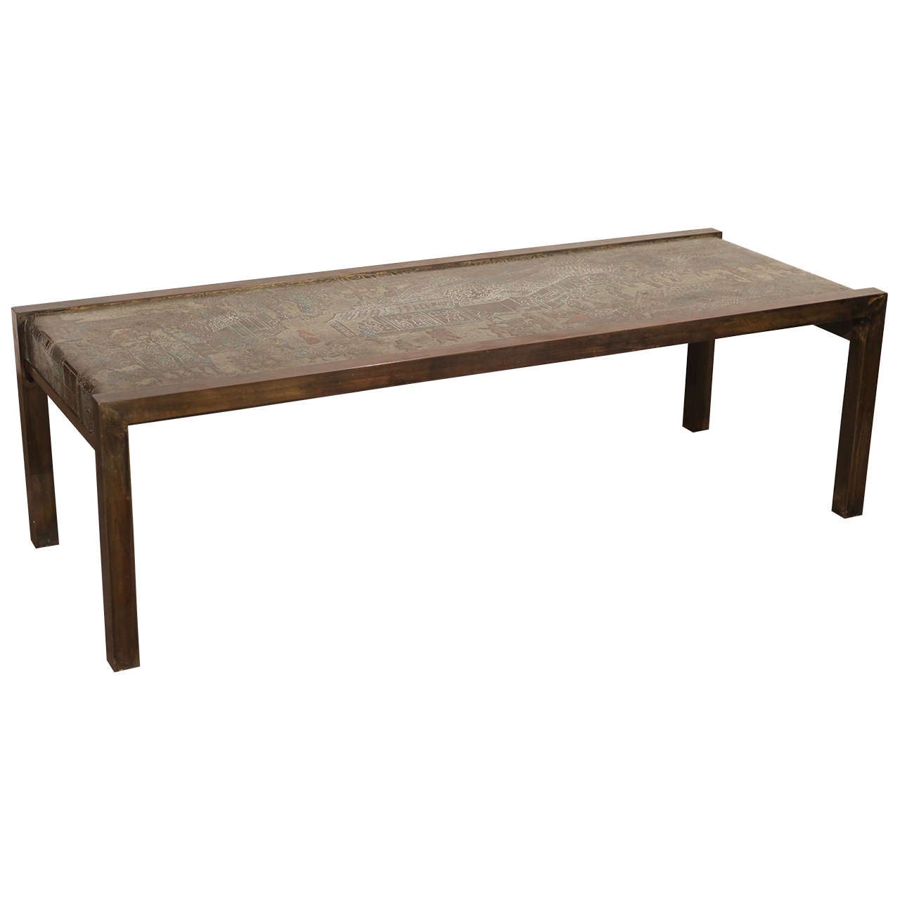Philip and Kelvin Laverne Bronze Low Table from the Chan Series