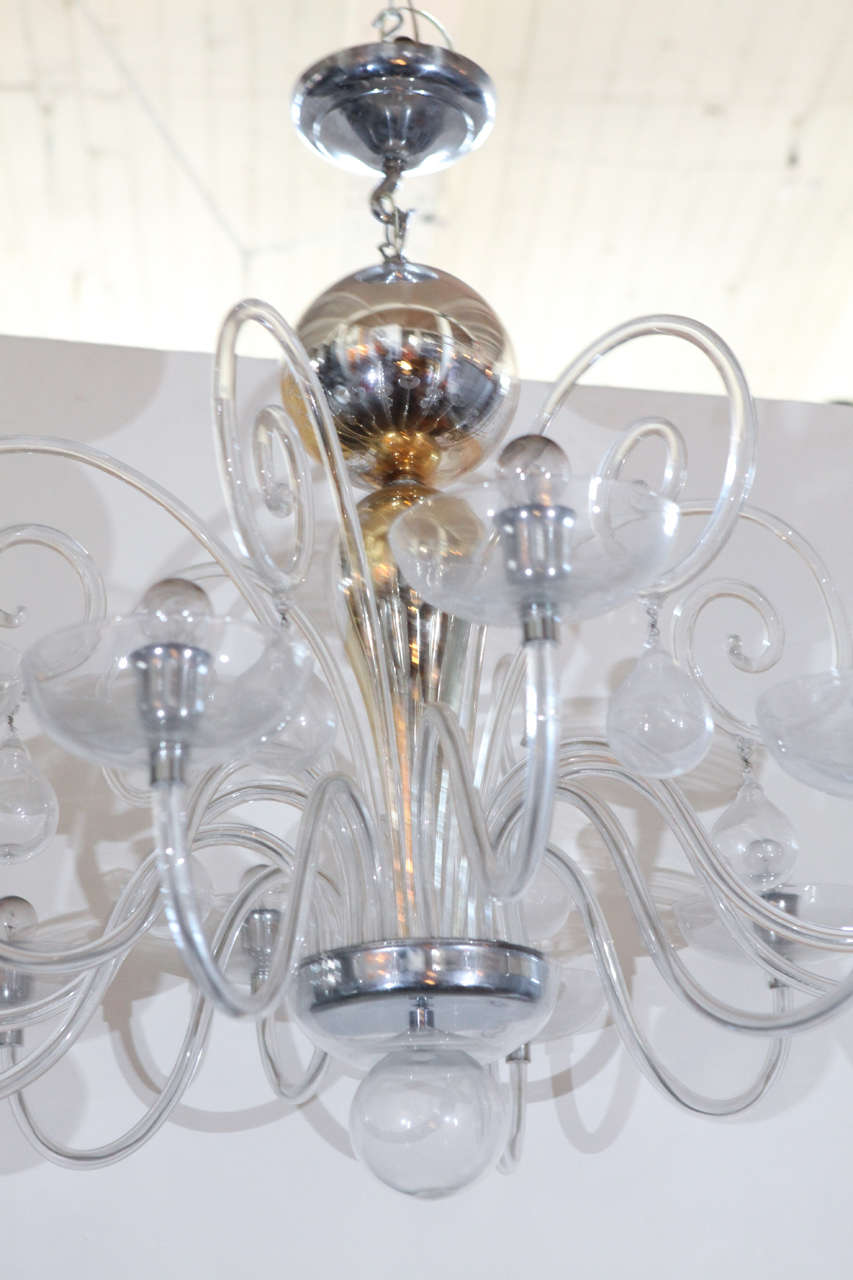 Italian Venini Blown Glass Chandelier For Sale