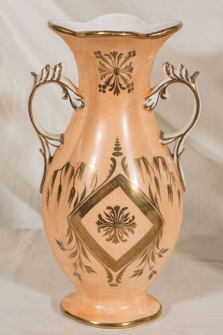English Antique Pair Victorian Porcelain Vases