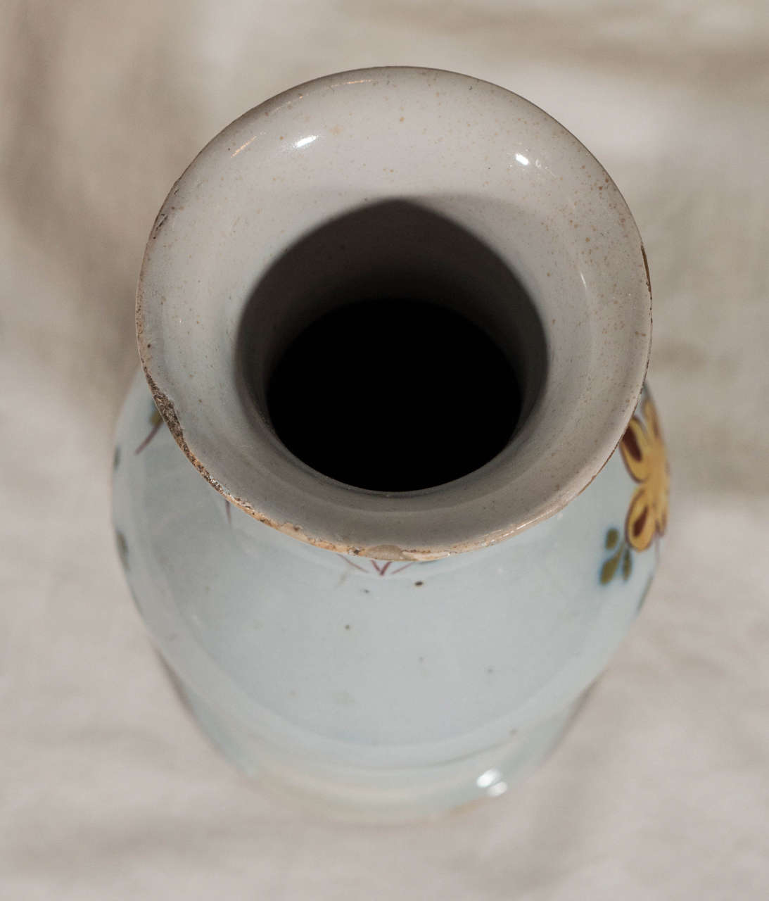 Rare Antique English Delft Polychrome Decorated Bud Vase 1