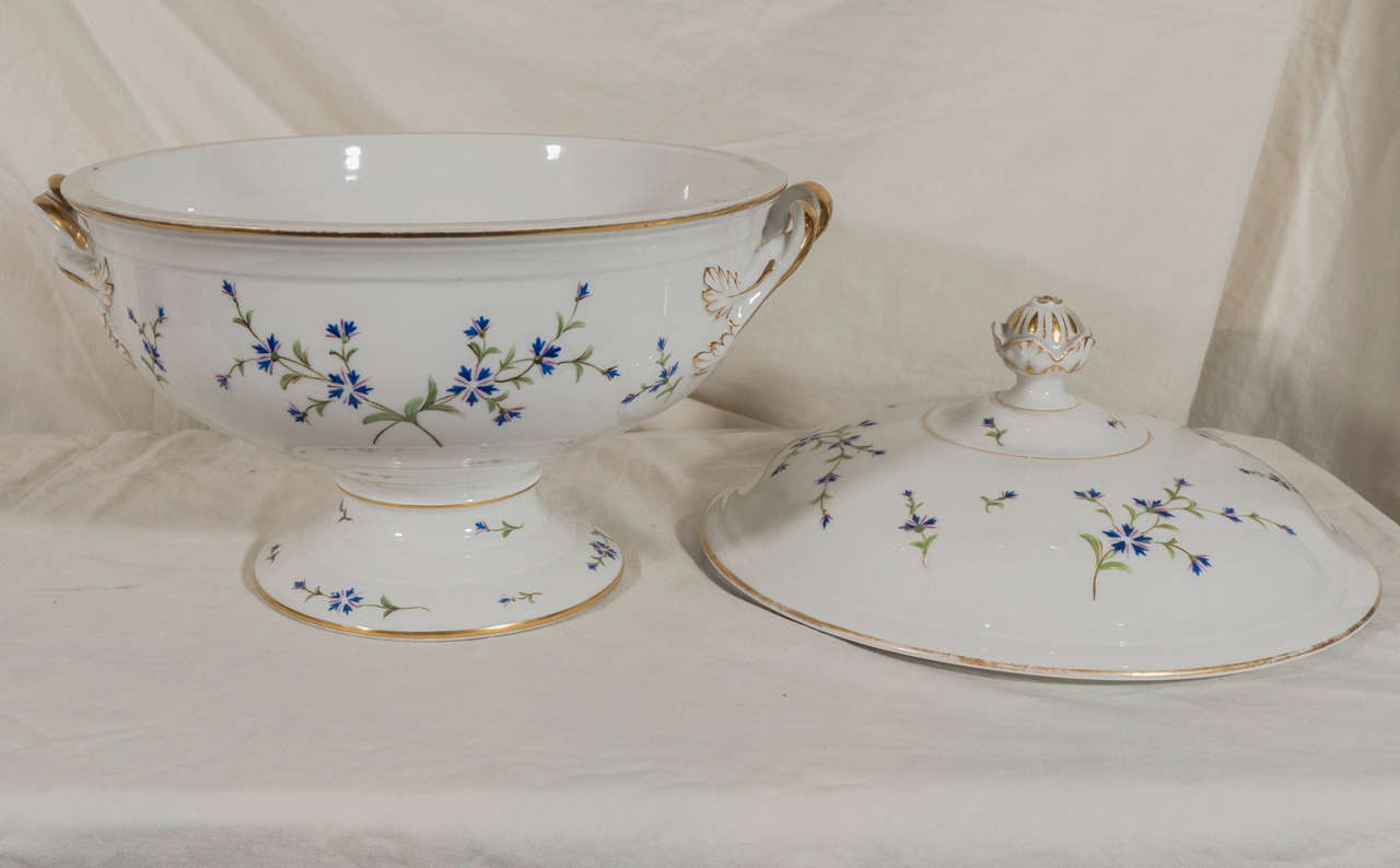 Neoclassical Antique Royal Copenhagen Porcelain Soup Tureen Made in Denmark circa 1850