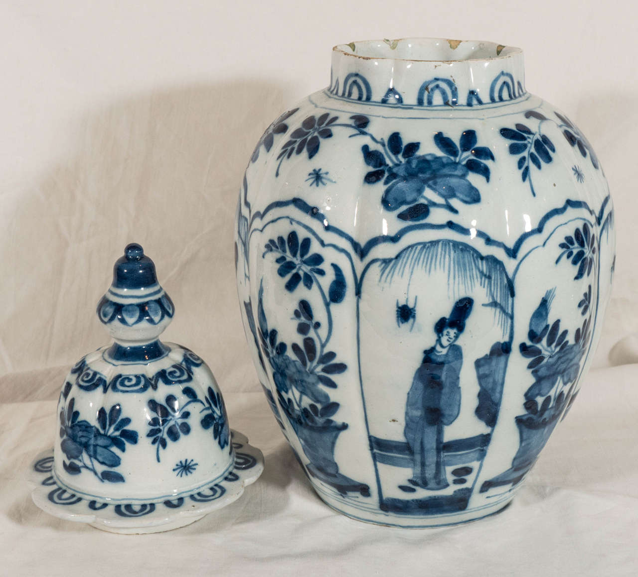 Antique Blue and White Dutch Delft Vase 1