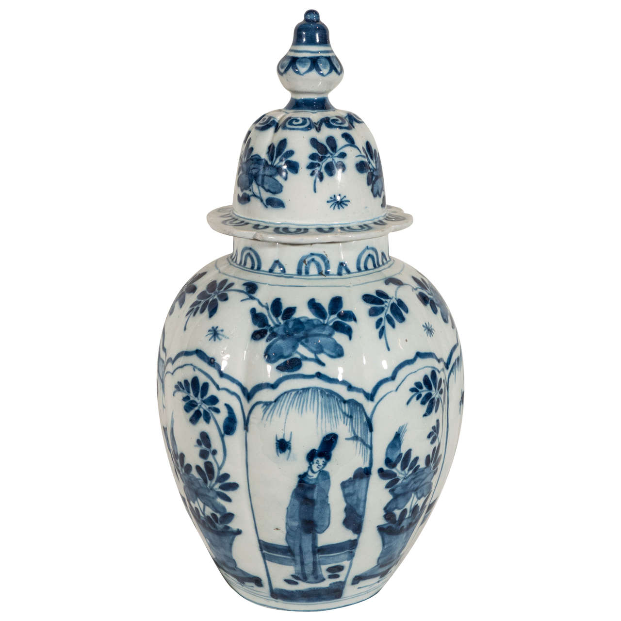 Antique Blue and White Dutch Delft Vase