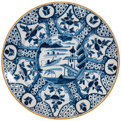 Antique Delft Blue and White Charger