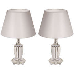 Pair of Elegant Crystal Baluster Lamps
