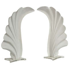 Pair of Shell-Shaped Rougier Acrylic Table Lamps