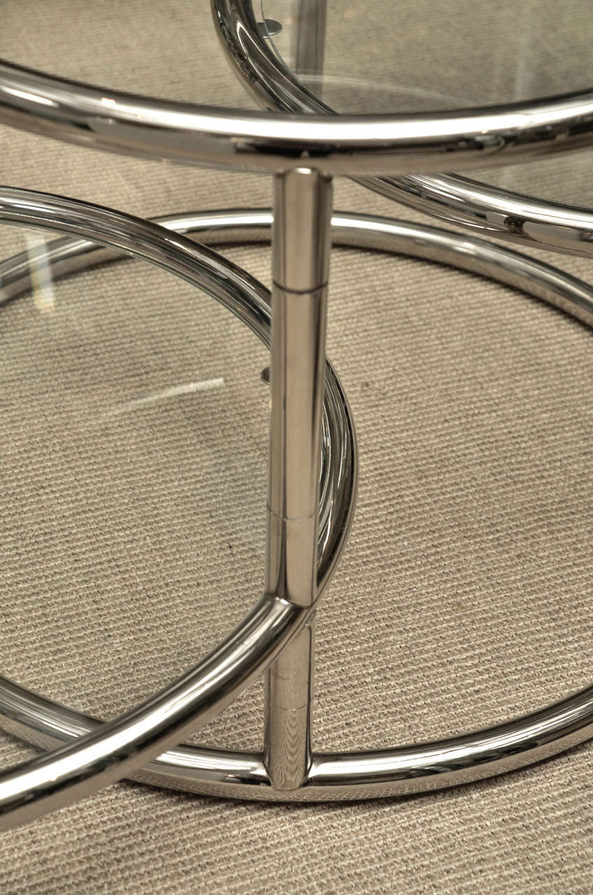 Mid-Century Modern Mid-Century Chrome and Glass Mechanical Cocktail Table by Milo Baughman