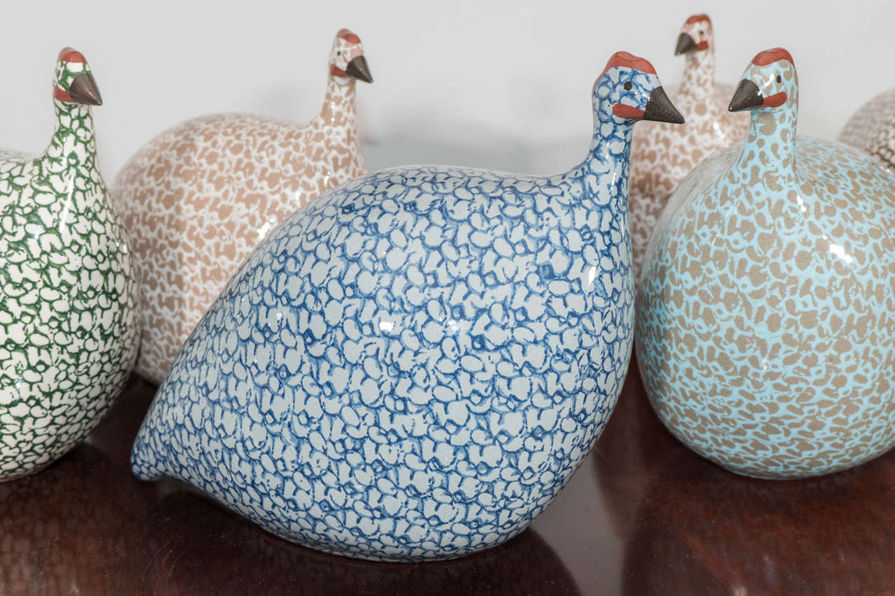 Ceramic Guinea Hens In Excellent Condition In New York, NY