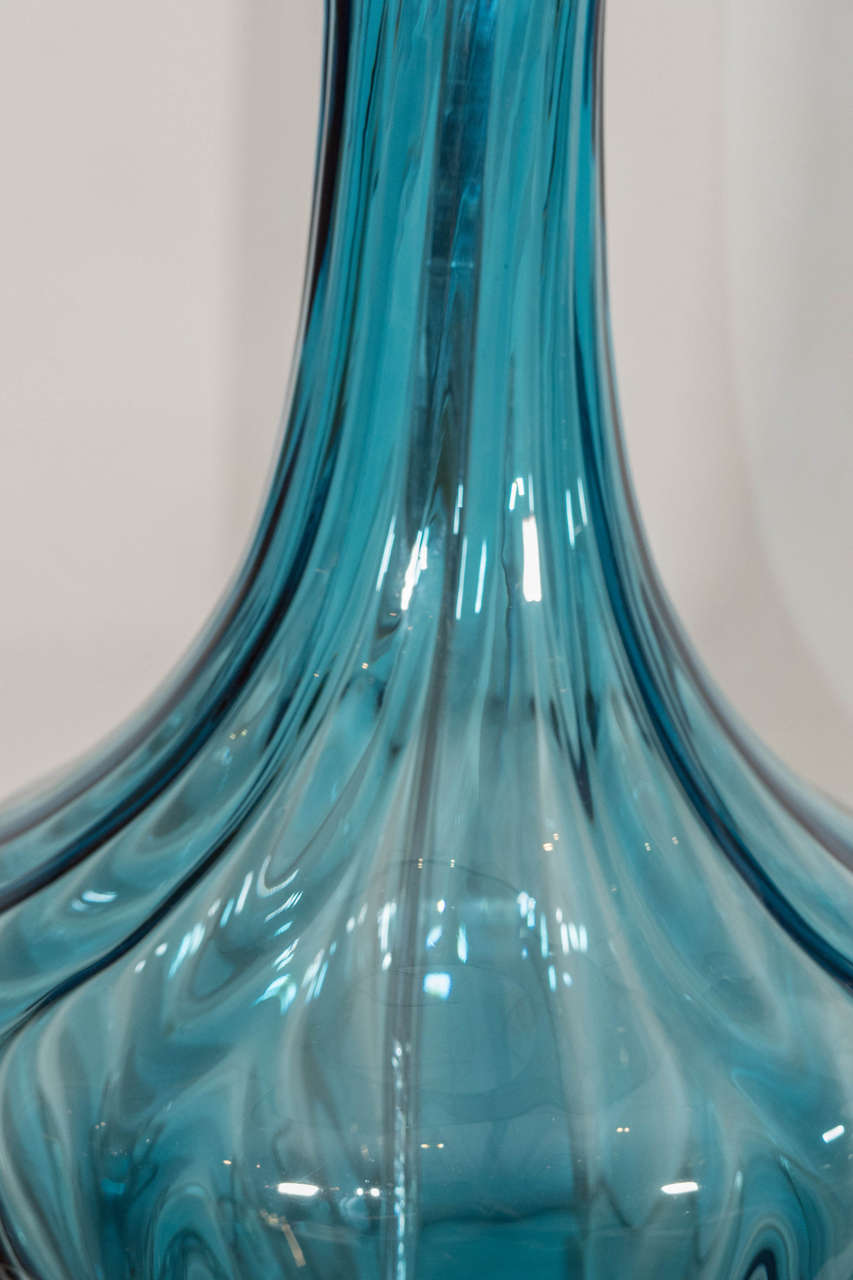20th Century Blue Murano Glass Lamp