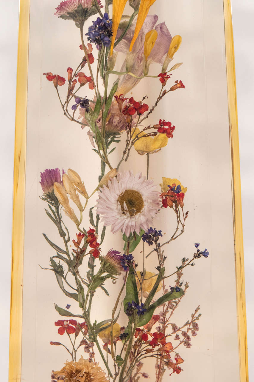 Pierre Giraudon Resin Obelisk with Flowers, 1960s, French In Excellent Condition For Sale In New York, NY