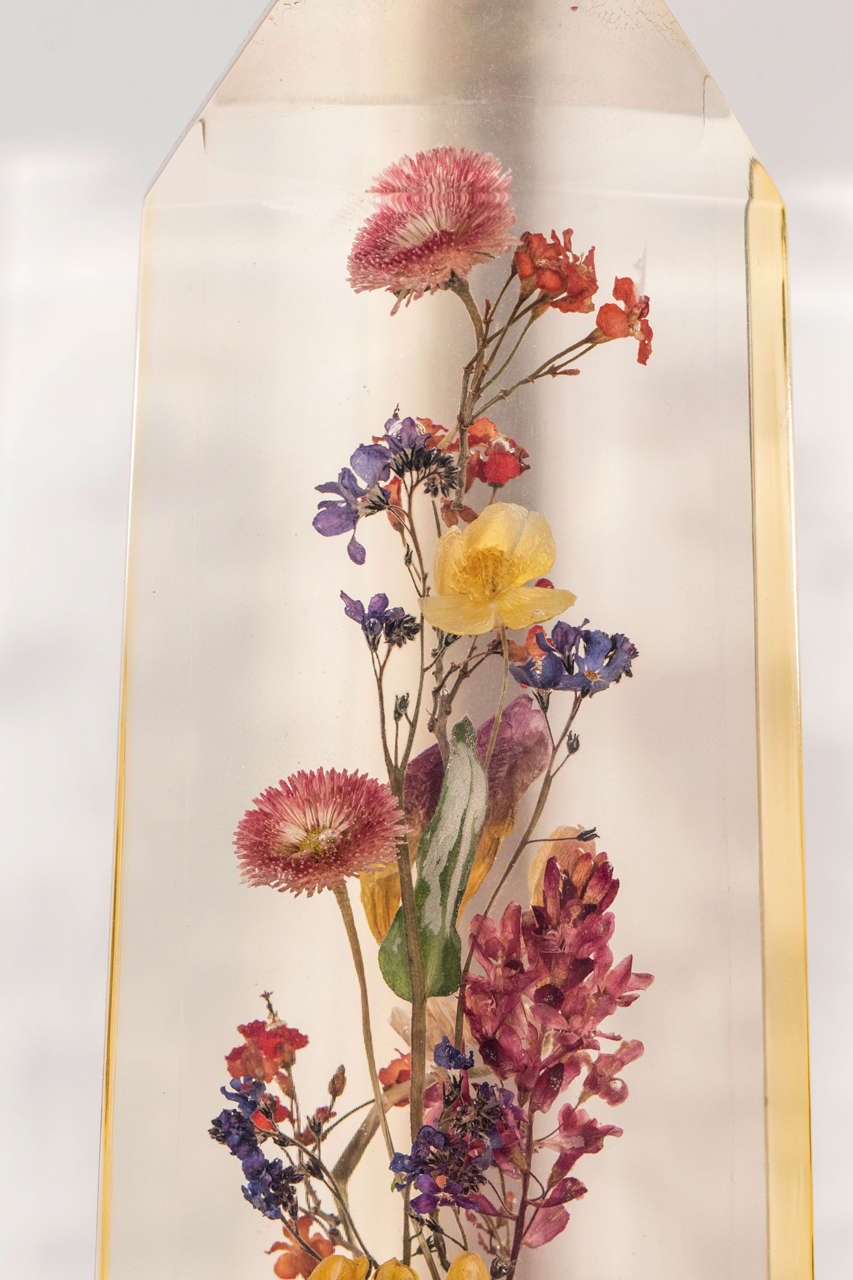 Pierre Giraudon Resin Obelisk with Flowers, 1960s, French For Sale 5