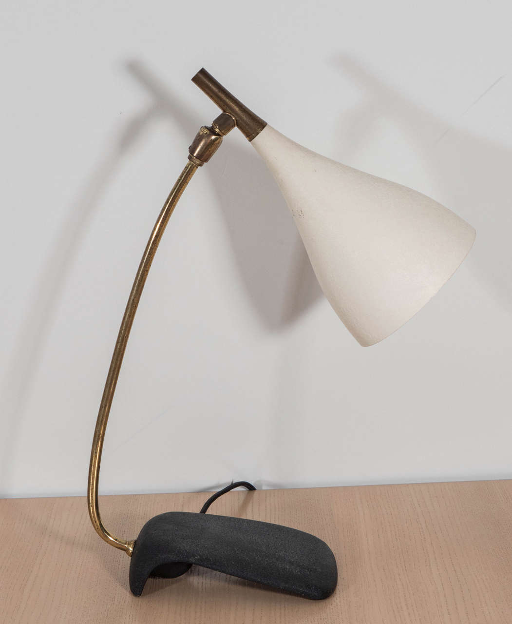 Mid-20th Century Small Italian 1950s Black and White Lamp