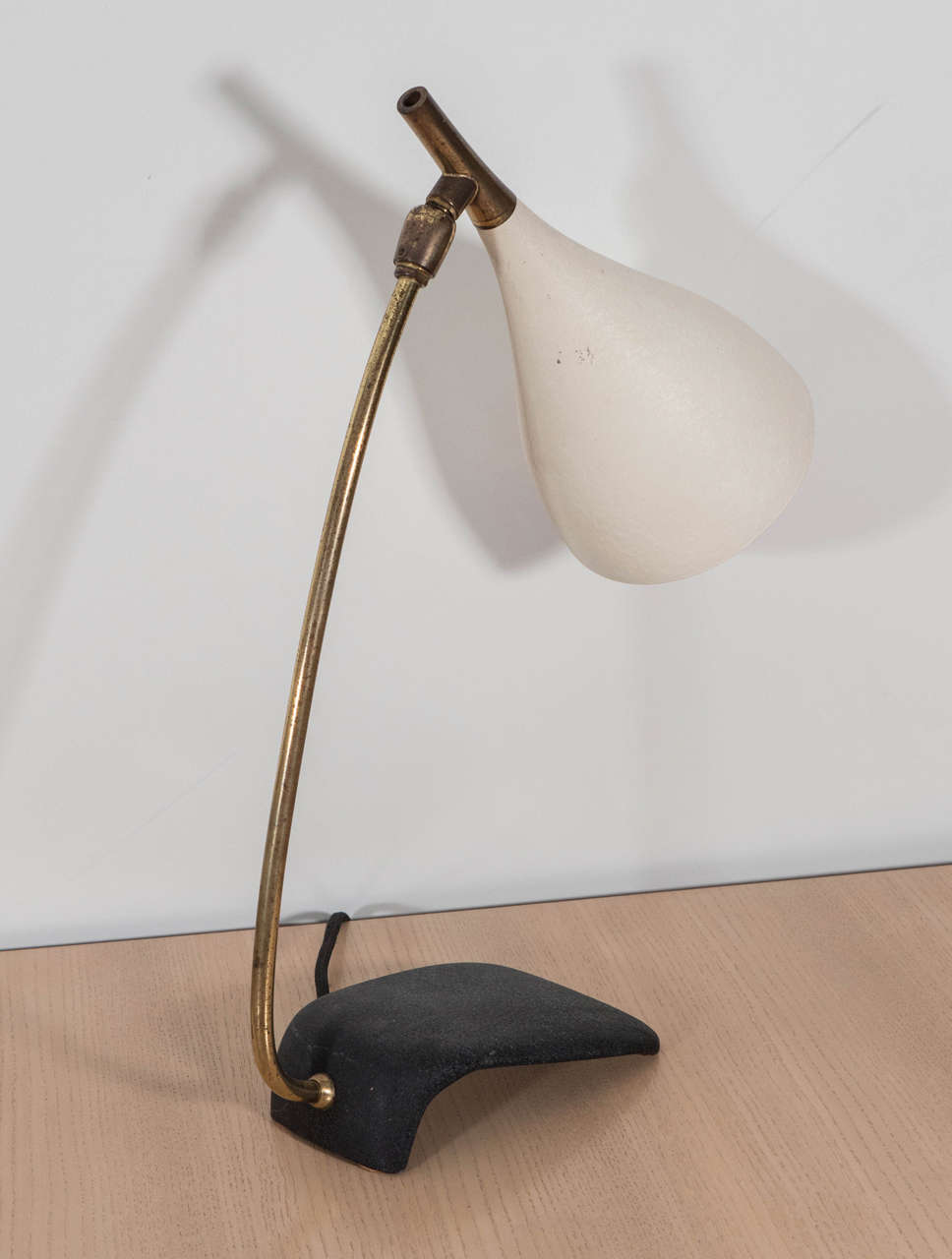 Small Italian 1950s Black and White Lamp 1
