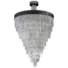 One of a Kind Metal and Selenite Chandelier 9