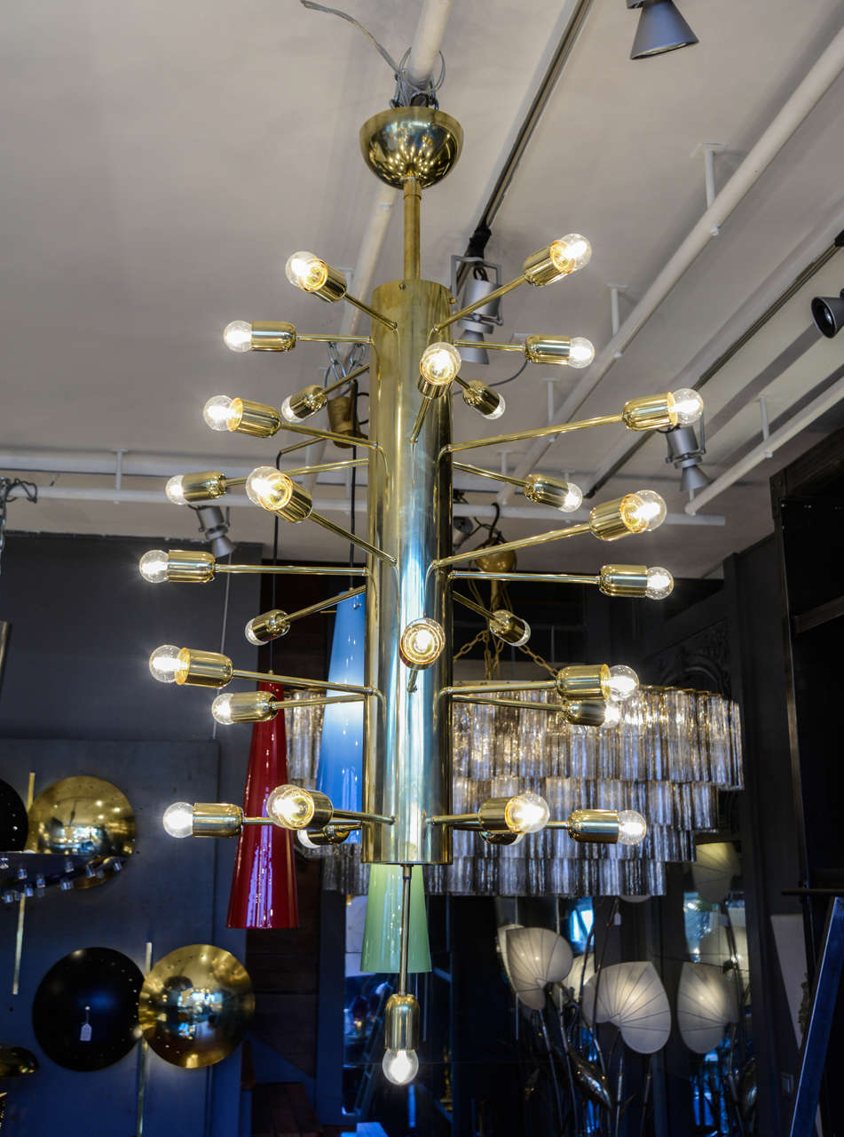 Brass Chandelier by Glustin Luminaires