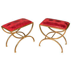 Pair of Brass Stools