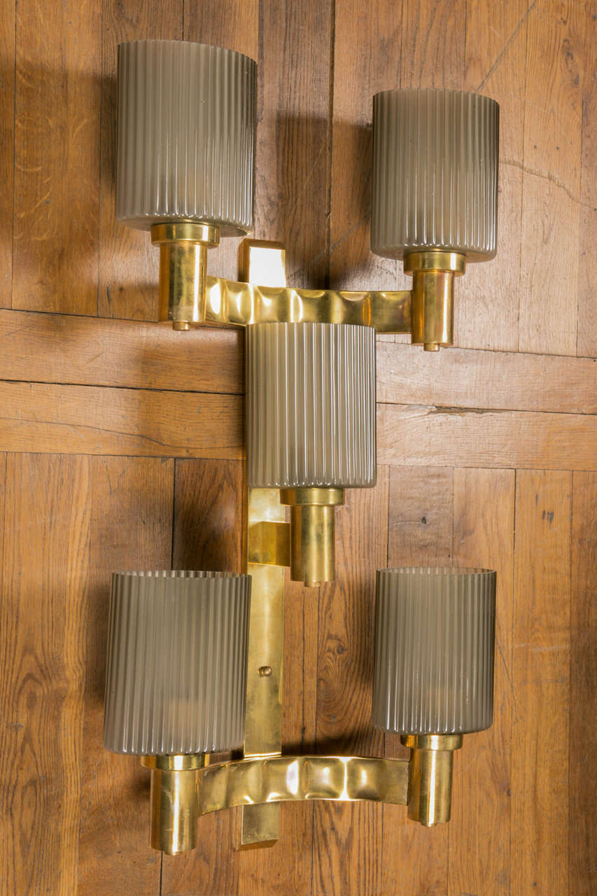 Mid-Century Modern Set of Six Sconces.        2 available ! For Sale